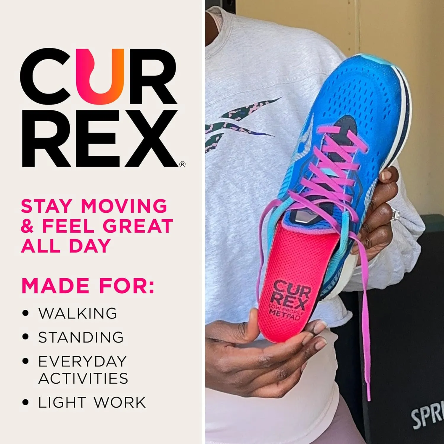 CURREX MetPad Insoles for Everyday Relief & Support – Arch Support Shoe Inserts w/Metatarsal Pads to Help Reduce Foot & Heel Pain While Walking & at Work – for Men & Women – Low Arch, Small