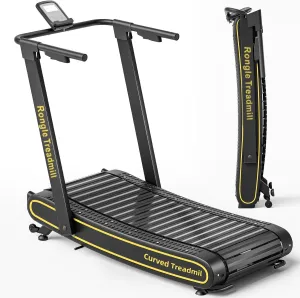 Curved Treadmill, QZD-103, Non-Electric, 300 LBS Capacity, Foldable (New Folding Technology), LED Display, Black