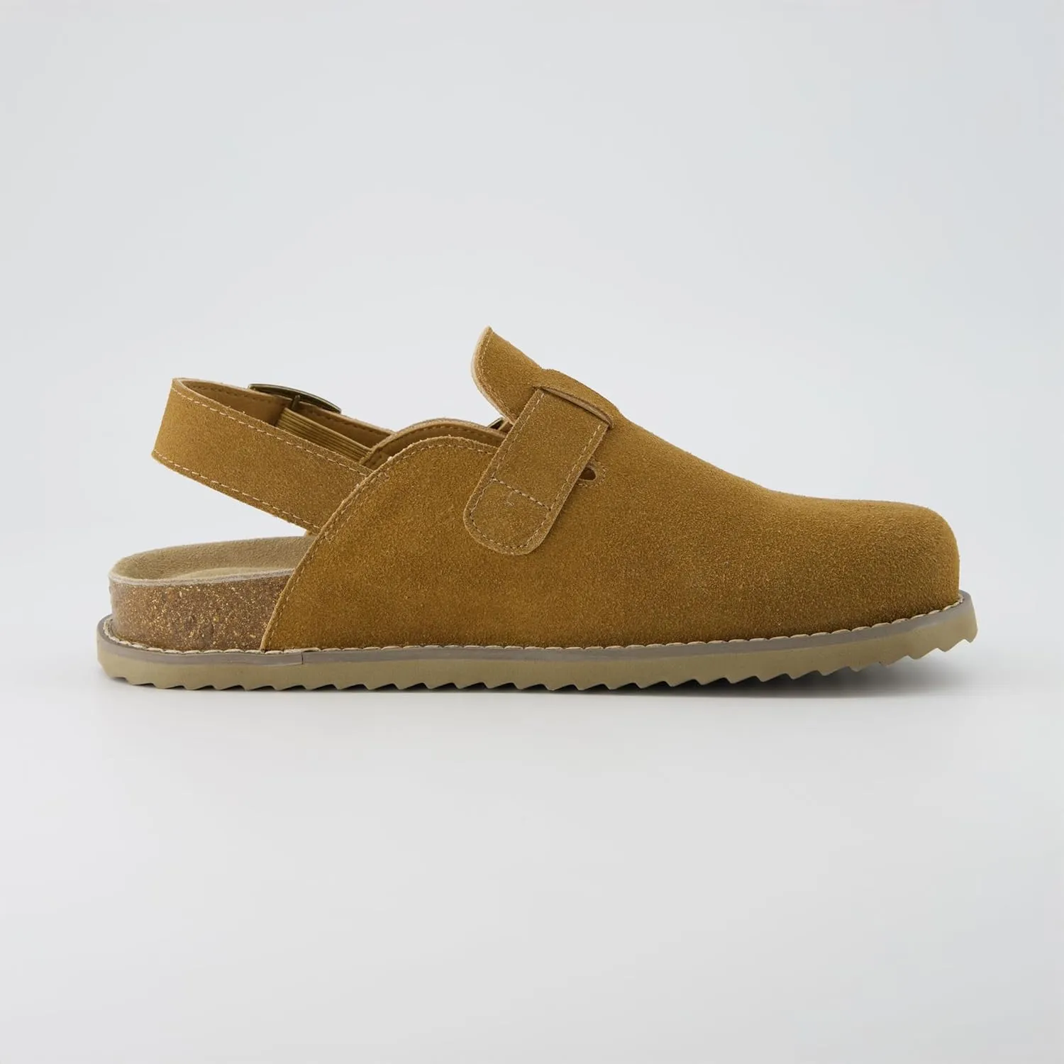 CUSHIONAIRE Brooklyn Women's Suede Clogs - Adjustable Slingback Clog Sandal with Buckle, Memory Foam, Wide Widths