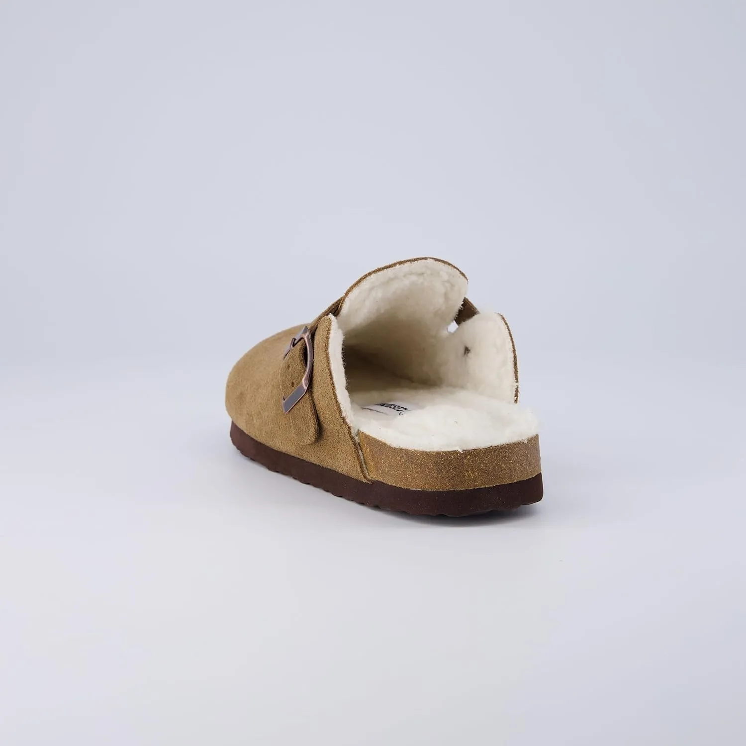 CUSHIONAIRE Kid's Hana Cork footbed clog with Genuine Leather upper, Faux Fur lining, and  Comfort