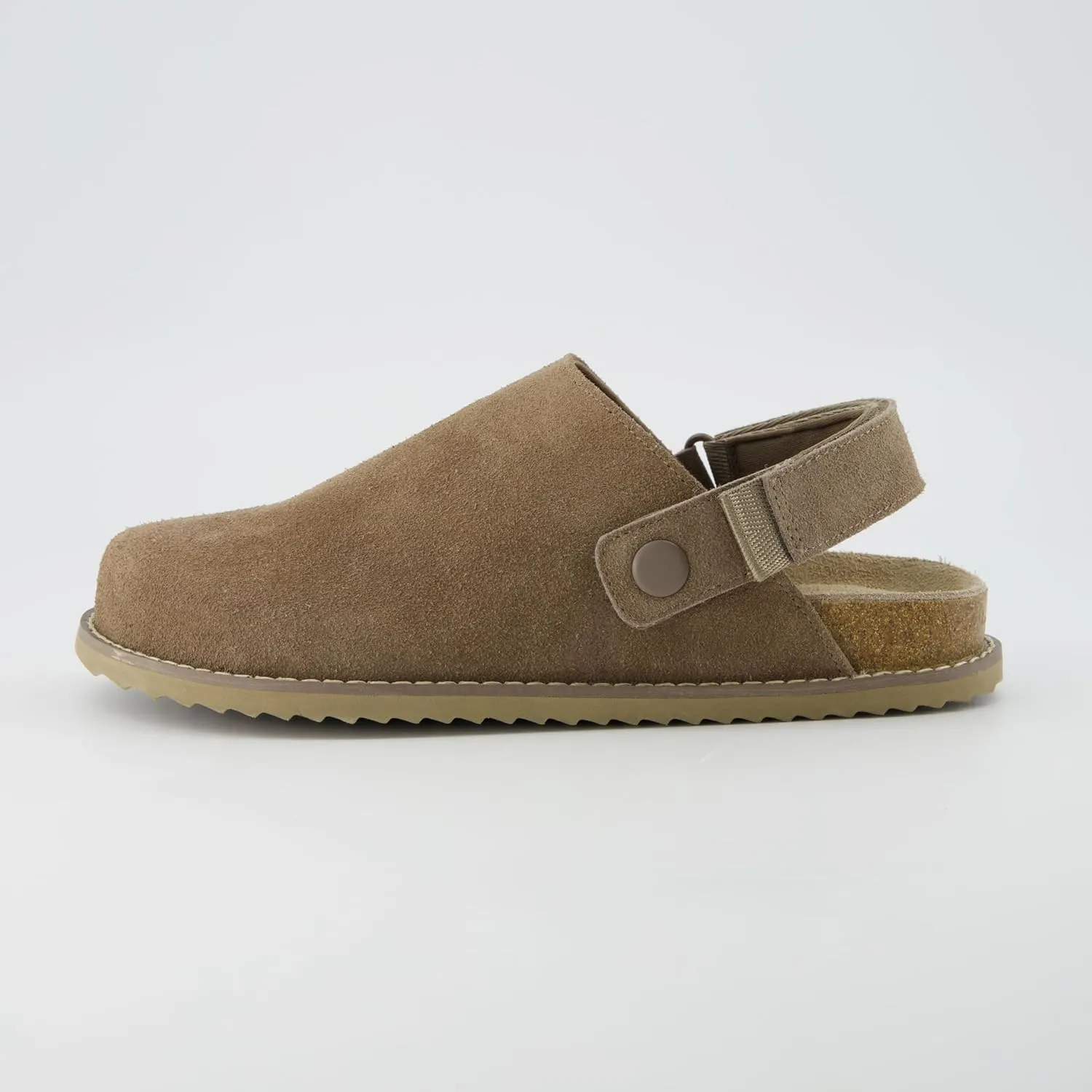 CUSHIONAIRE Women's Boulder Genuine Suede Clog with Swivel Strap – Lightweight EVA Sole, Memory Foam Insole, Wide Widths Available