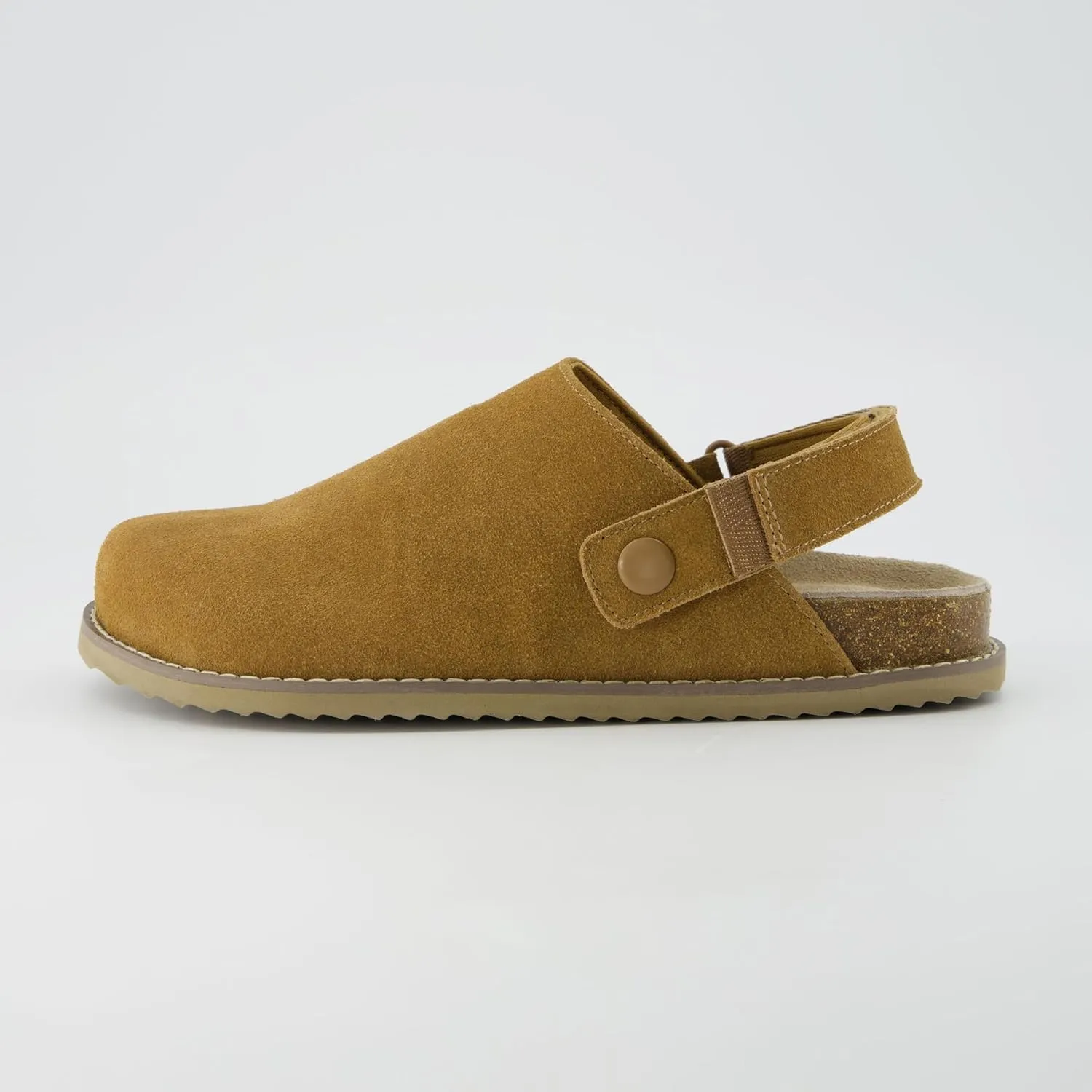 CUSHIONAIRE Women's Boulder Genuine Suede Clog with Swivel Strap – Lightweight EVA Sole, Memory Foam Insole, Wide Widths Available