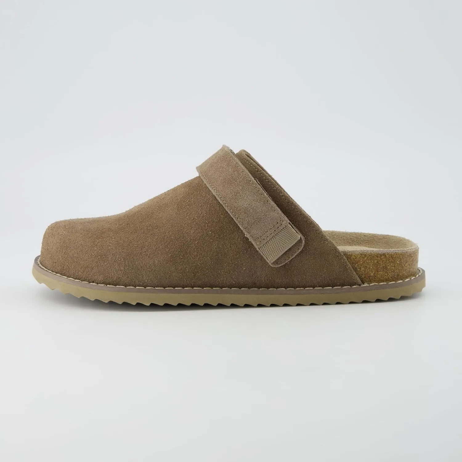 CUSHIONAIRE Women's Boulder Genuine Suede Clog with Swivel Strap – Lightweight EVA Sole, Memory Foam Insole, Wide Widths Available