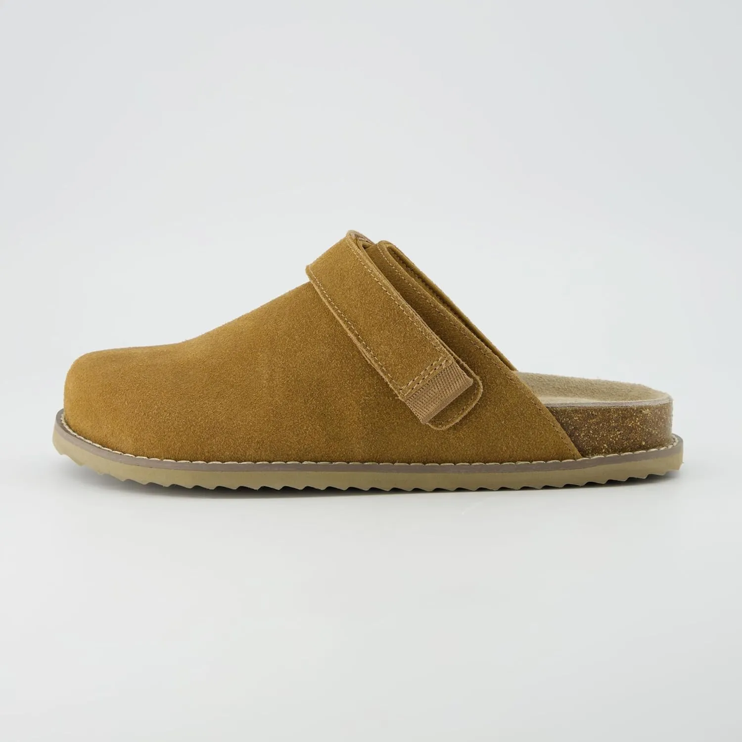 CUSHIONAIRE Women's Boulder Genuine Suede Clog with Swivel Strap – Lightweight EVA Sole, Memory Foam Insole, Wide Widths Available