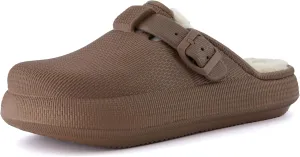 CUSHIONAIRE Women's Fable Recovery Clog with Faux Fur Lining and  Comfort