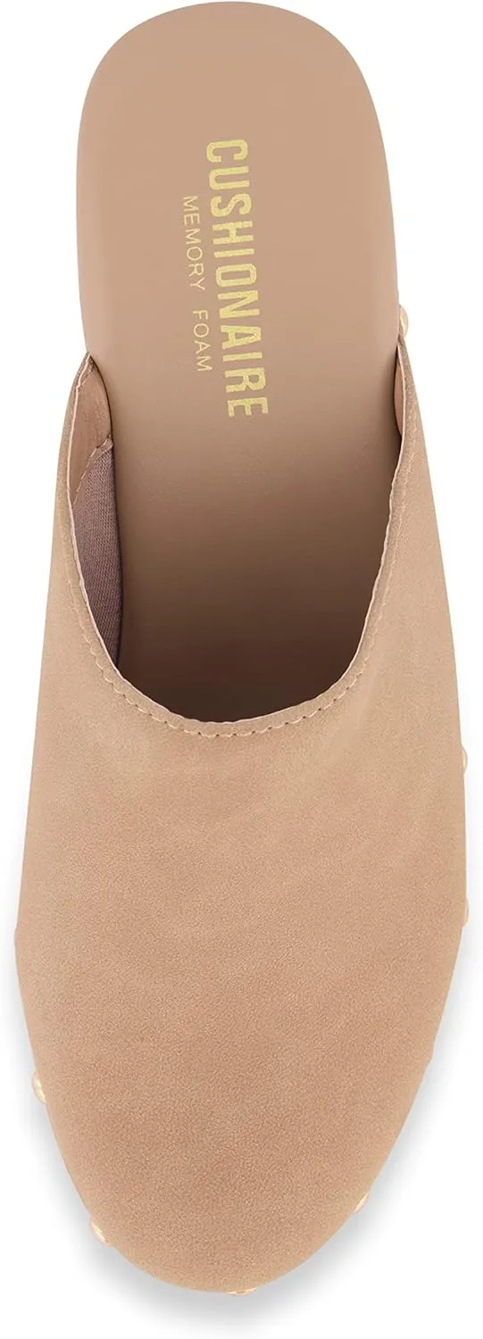 CUSHIONAIRE Women's Gibbons Faux Wood Clog with Memory Foam Padding, Wide Widths Available