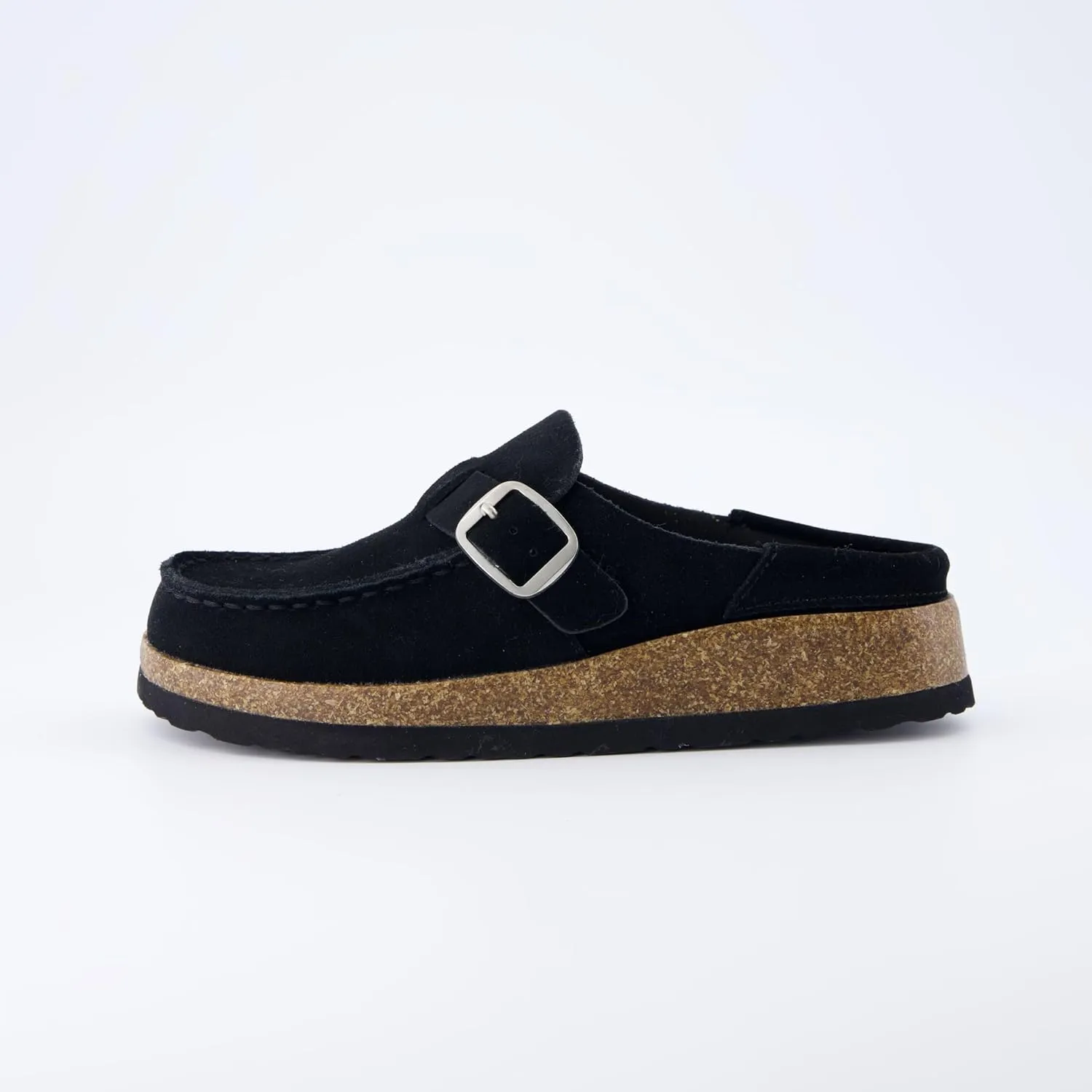 CUSHIONAIRE Women's Hobby Genuine Leather Cork Footbed Clog with  Comfort