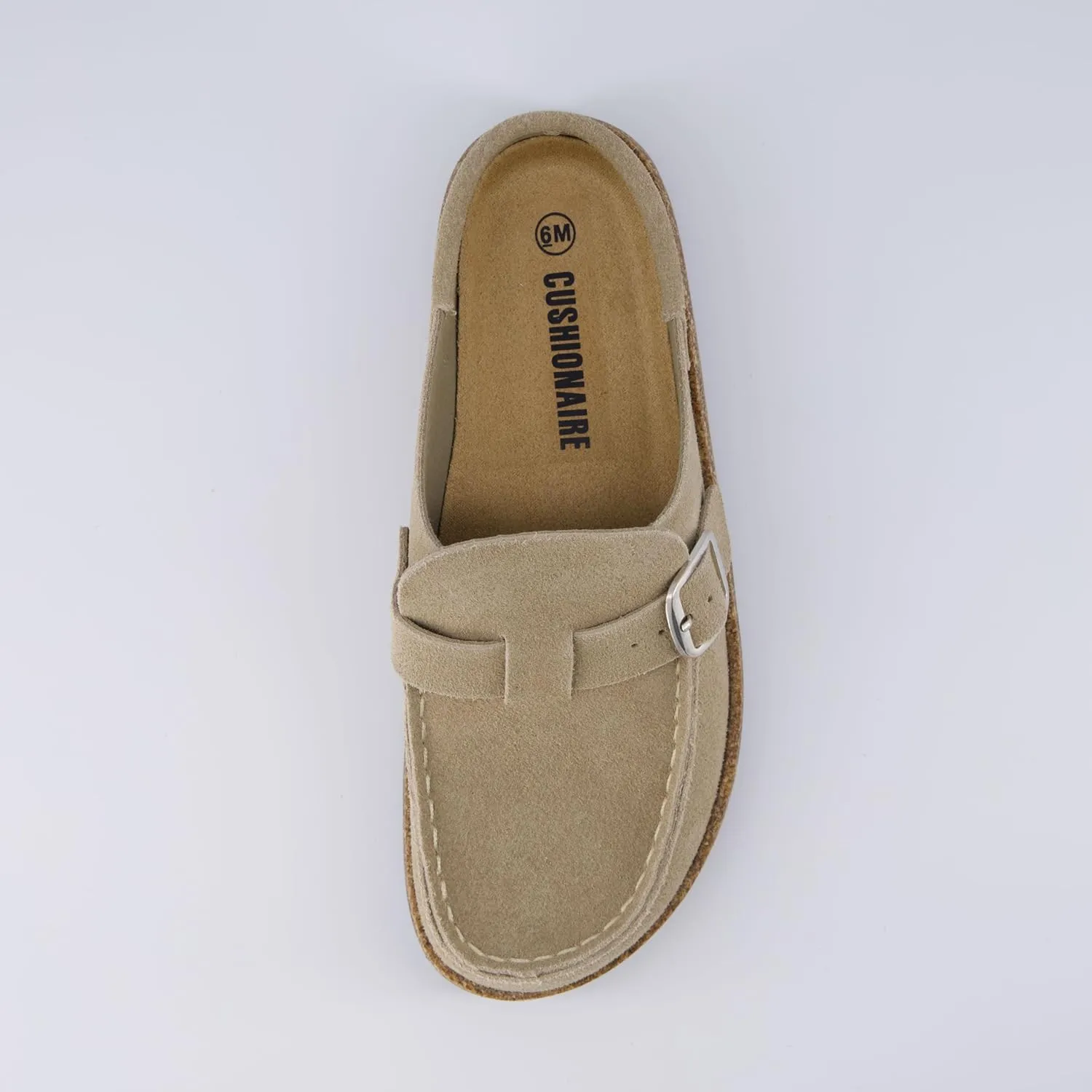 CUSHIONAIRE Women's Hobby Genuine Leather Cork Footbed Clog with  Comfort