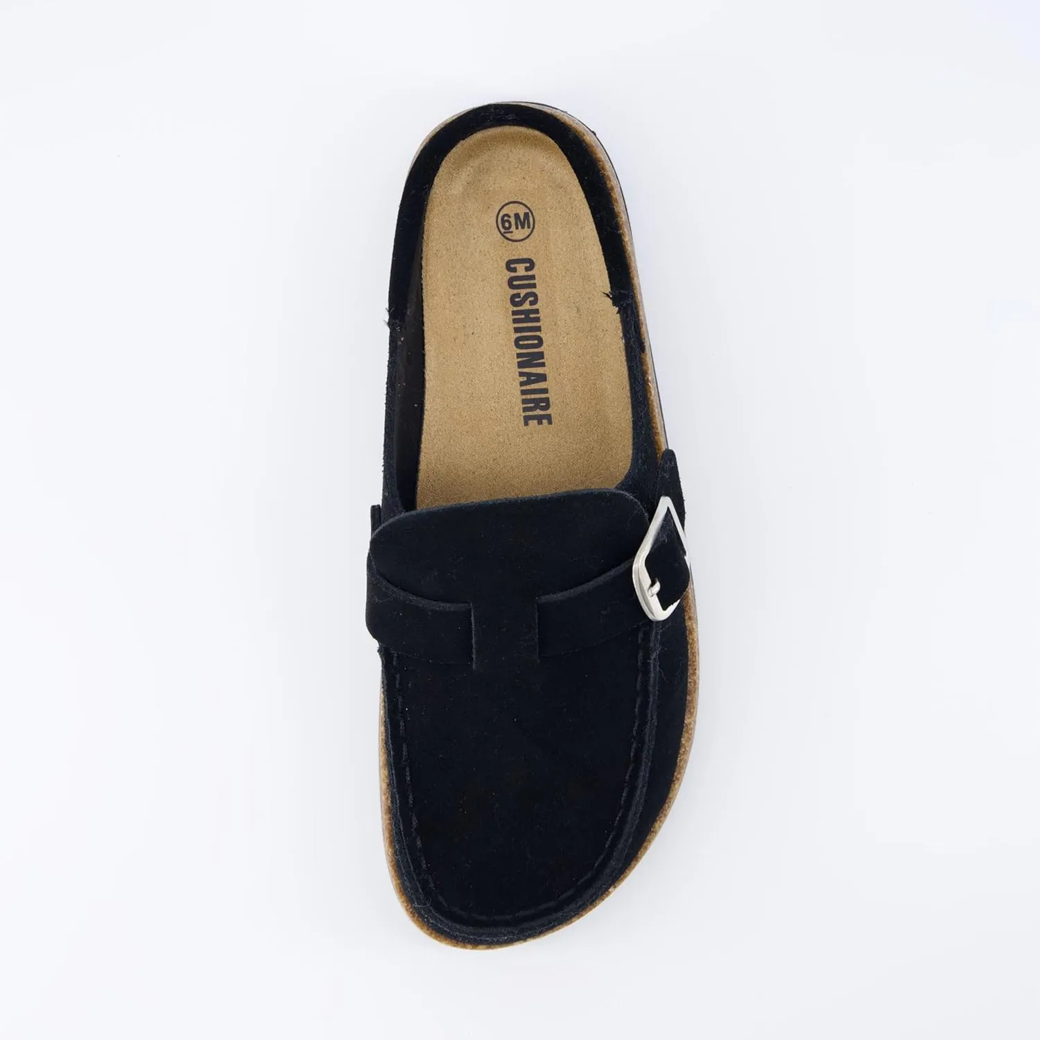 CUSHIONAIRE Women's Hobby Genuine Leather Cork Footbed Clog with  Comfort