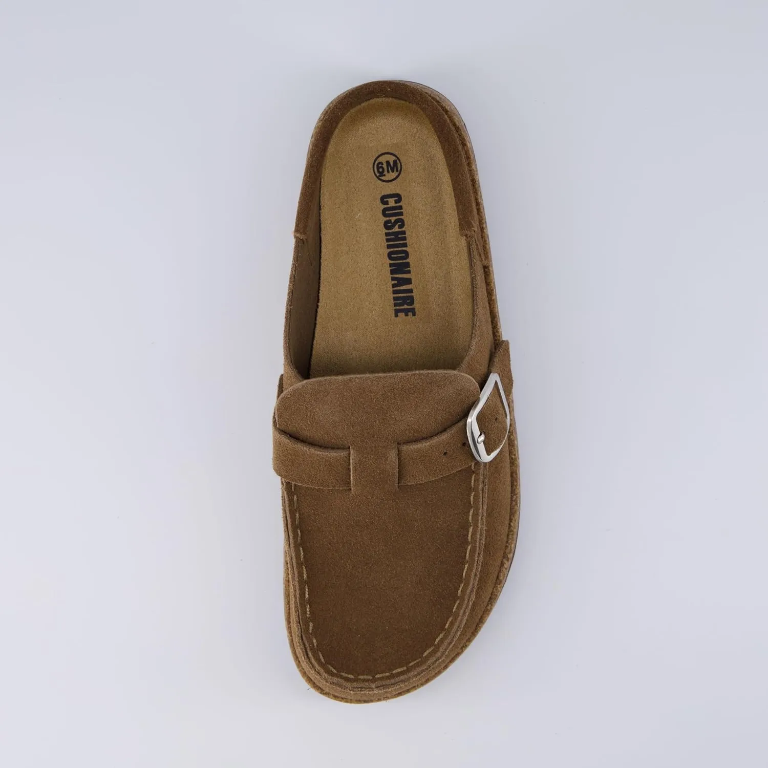 CUSHIONAIRE Women's Hobby Genuine Leather Cork Footbed Clog with  Comfort