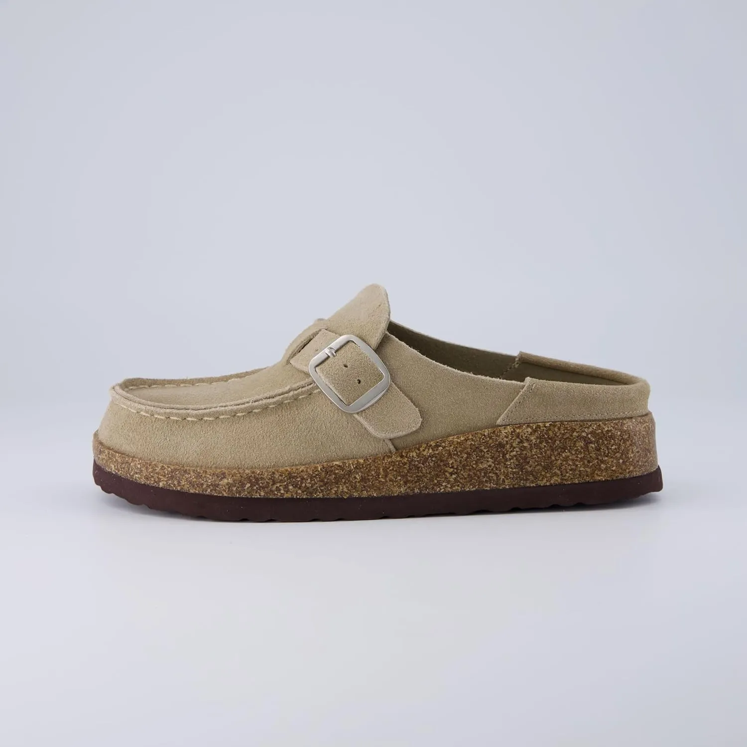 CUSHIONAIRE Women's Hobby Genuine Leather Cork Footbed Clog with  Comfort
