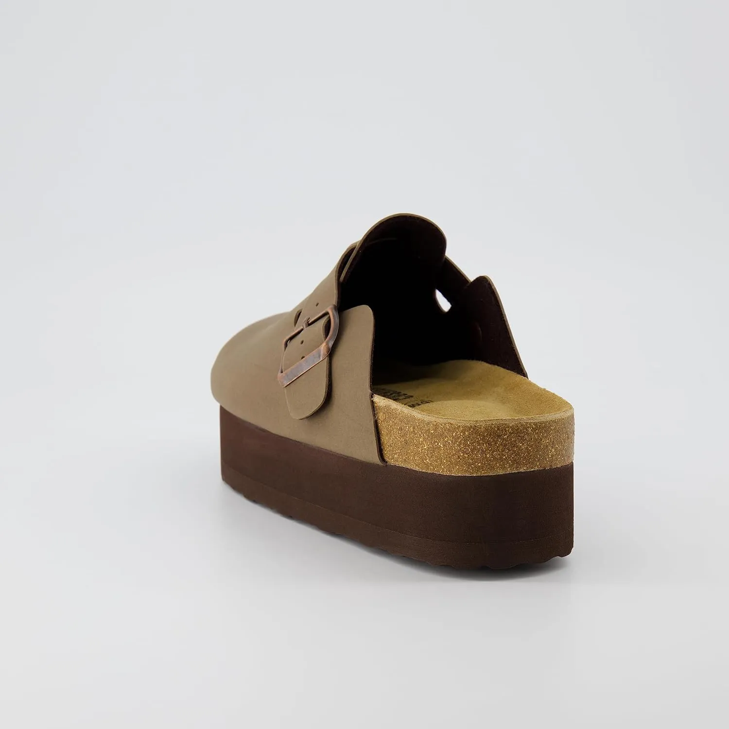 CUSHIONAIRE Women's Loom Cork Footbed Platform Clog – Comfortable Vegan Leather, Arch Support, All-Day Comfort, Wide Widths Available
