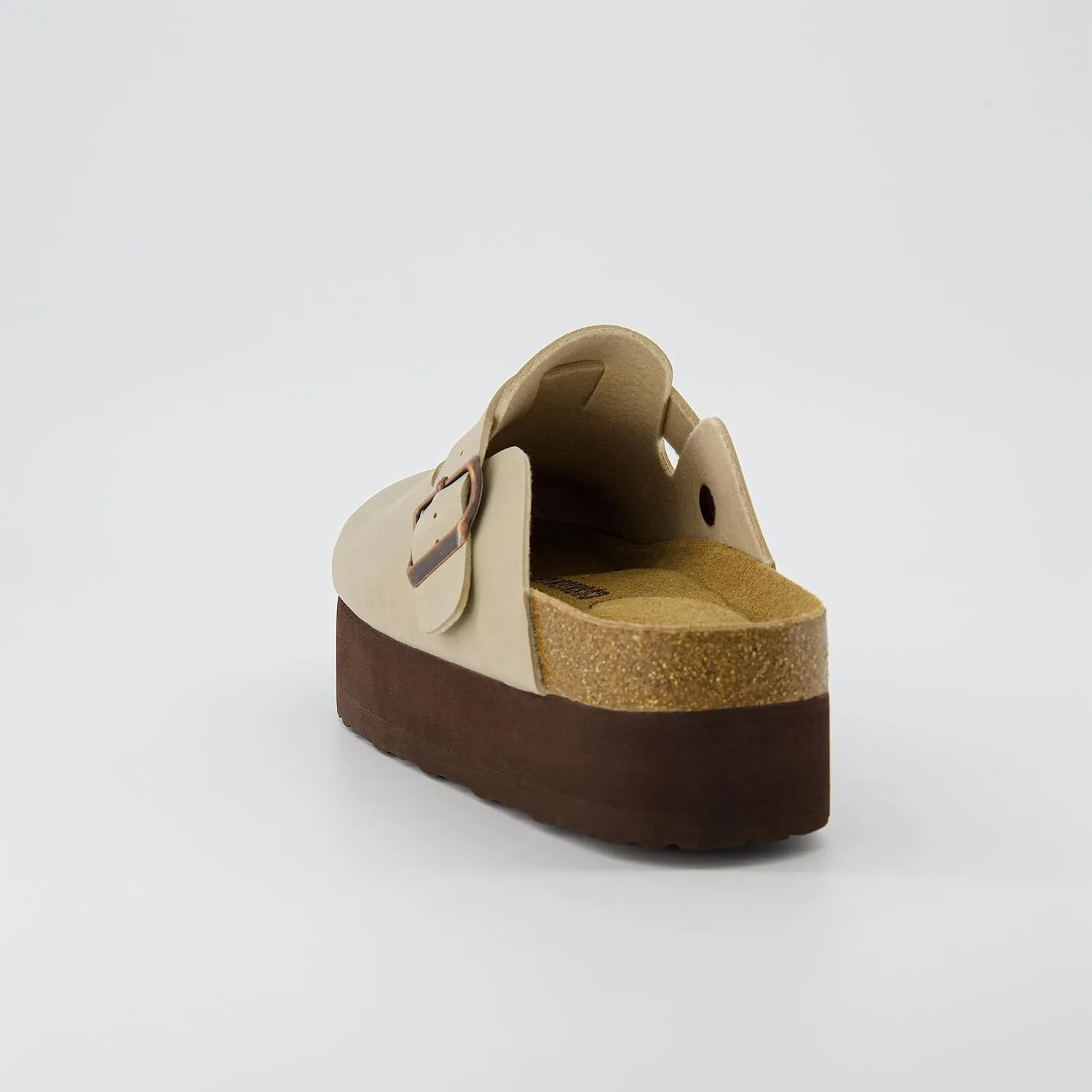 CUSHIONAIRE Women's Loom Cork Footbed Platform Clog – Comfortable Vegan Leather, Arch Support, All-Day Comfort, Wide Widths Available