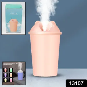 Cute Bear-Shaped USB Humidifier Cup with Multicolor Light