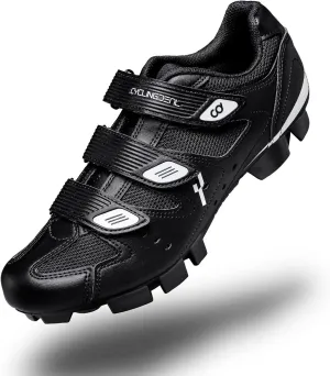 CyclingDeal Mountain Bicycle Bike Men's MTB Cycling Shoes in Black - Compatible with Shimano SPD & CrankBrothers Cleats