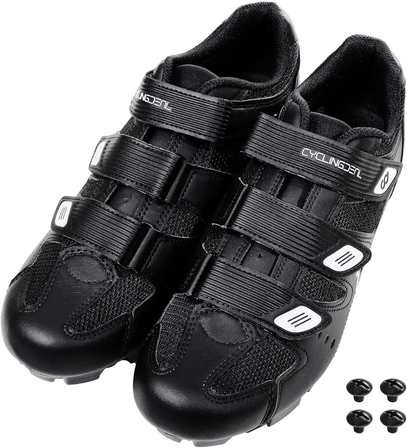 CyclingDeal Mountain Bicycle Bike Men's MTB Cycling Shoes in Black - Compatible with Shimano SPD & CrankBrothers Cleats