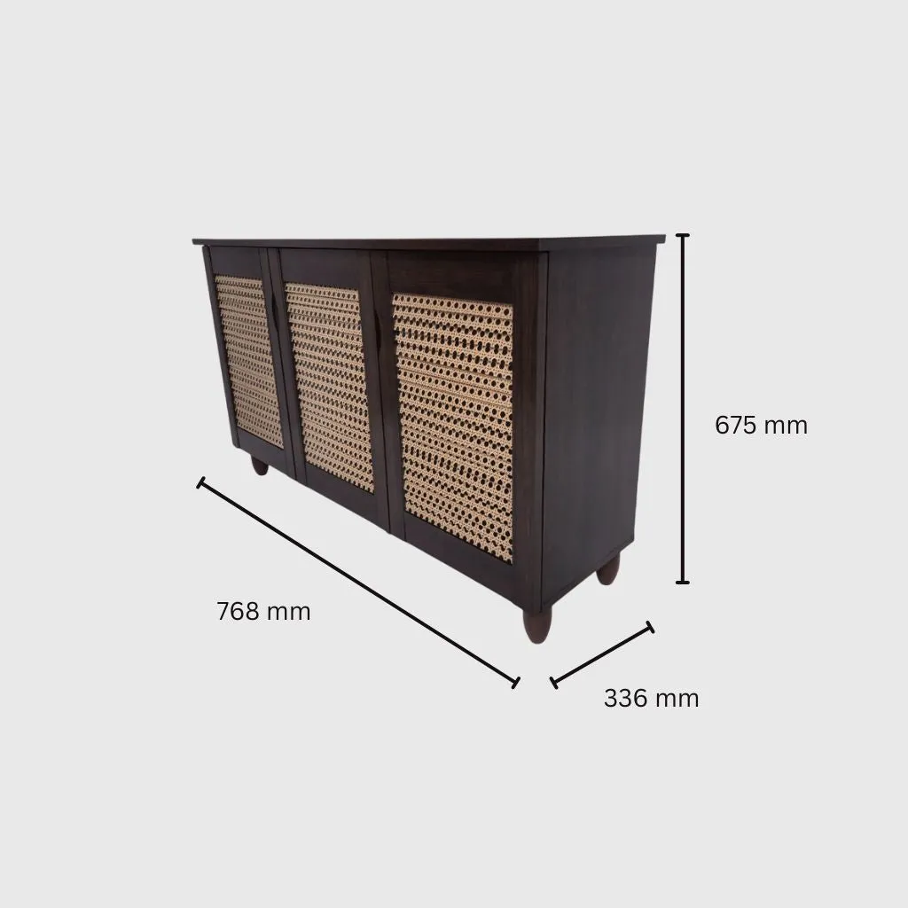Cyra 3 Door Shoe Rack in Wenge Colour