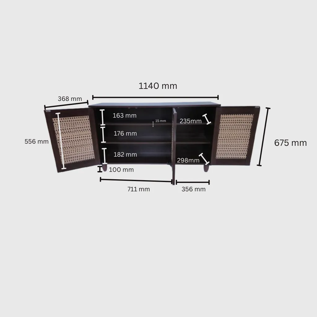 Cyra 3 Door Shoe Rack in Wenge Colour