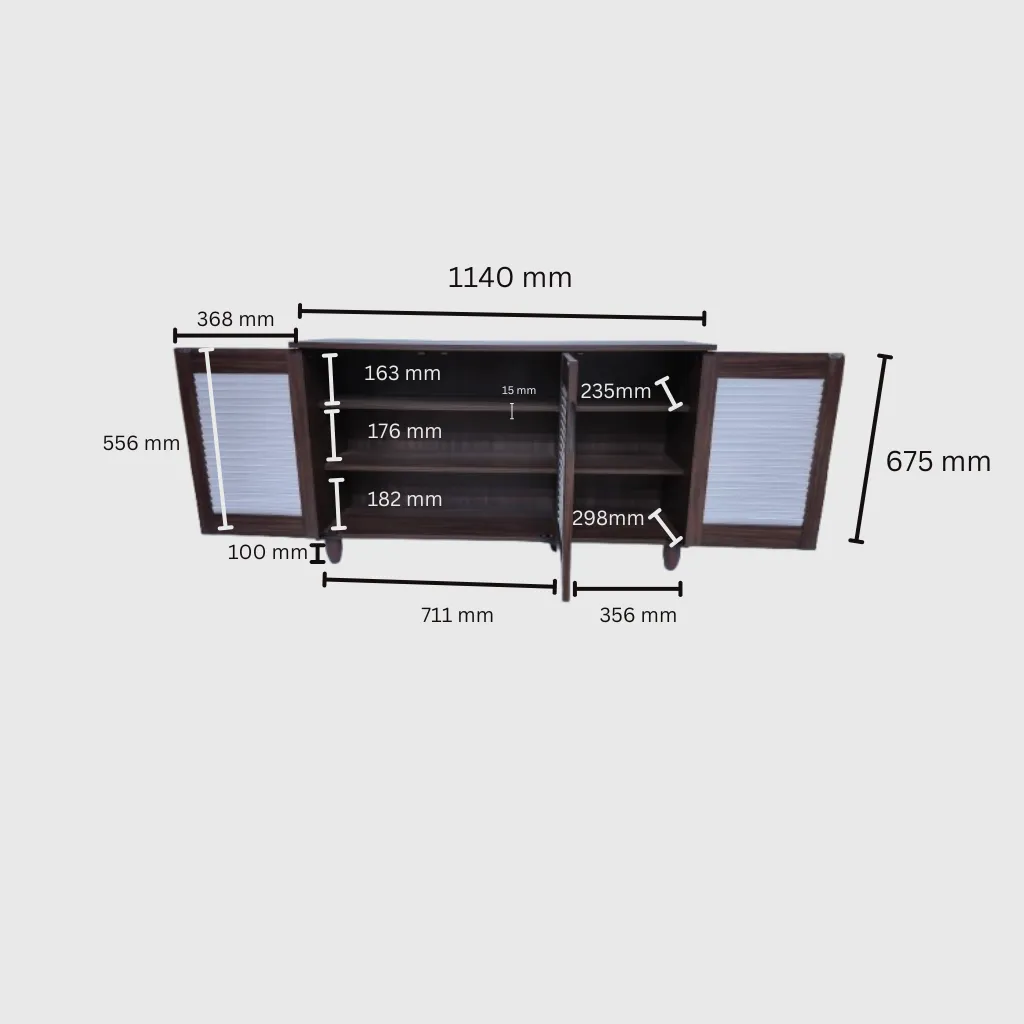 Cyra 3 Door Shoe Rack in White Colour