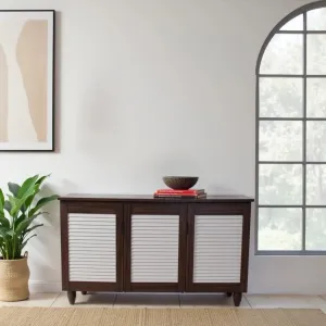 Cyra 3 Door Shoe Rack in White Colour