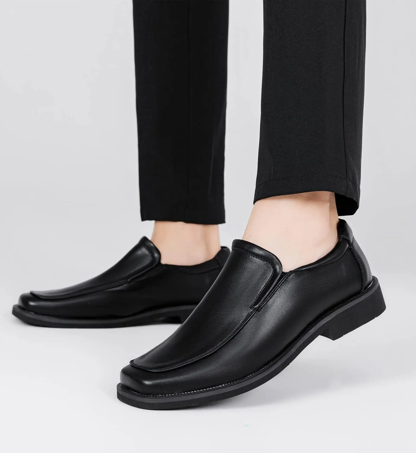 DADAWEN Men's Classic Leather Lined Formal Oxfords Slip on Casual Dress Shoes