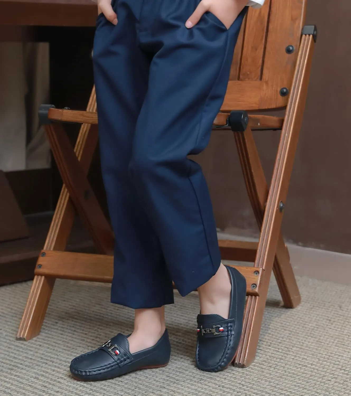 DADAWEN Toddler Little Kid Boys Girls Soft Leather Loafer Casual Moccasin Flats Dress Shoes Penny Slip On Boat Shoes School Wedding Church Loafers
