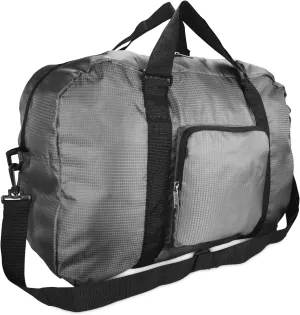DALIX Foldable Travel Bag Packable Duffle Duffel Bag Carry On Gray