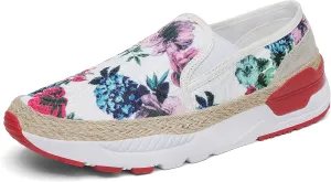 Dannto Women's Art Loafers Embroidered Floral Boat Sneakers Slip-On Ladies Walking Shoes