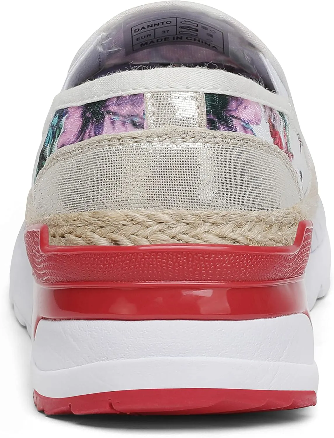 Dannto Women's Art Loafers Embroidered Floral Boat Sneakers Slip-On Ladies Walking Shoes