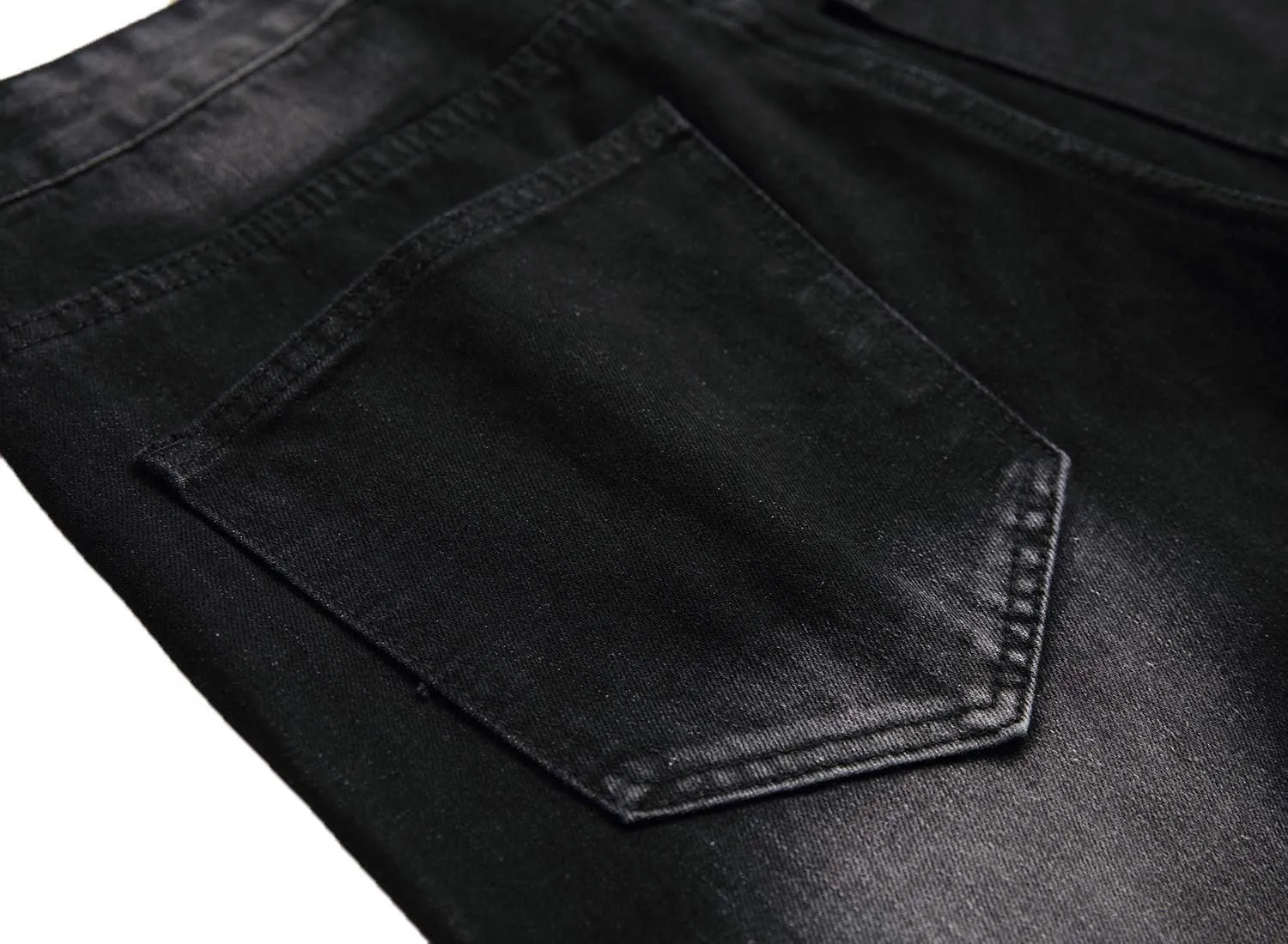 DANT BULUN Men's Ripped Distressed Destroyed Slim Fit Straight Leg Denim Jeans