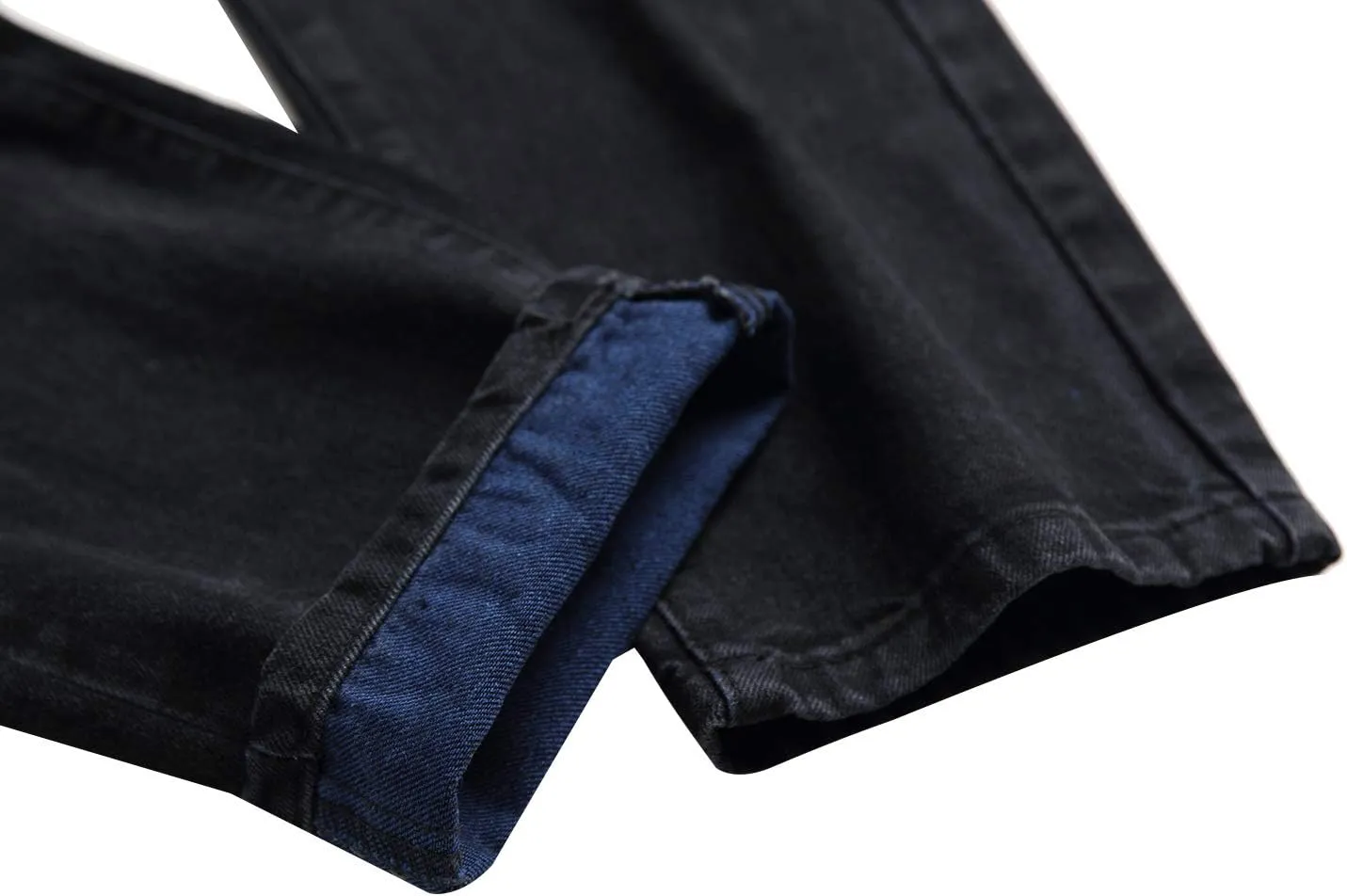 DANT BULUN Men's Ripped Distressed Destroyed Slim Fit Straight Leg Denim Jeans