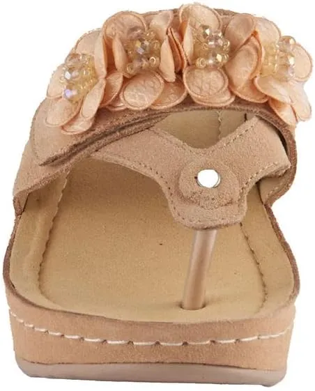 David Tate Womens Garden Leather Slip On Wedge Sandals