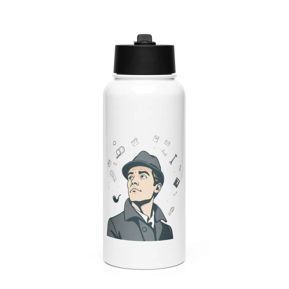 Detective-Themed Stainless Steel Water Bottle