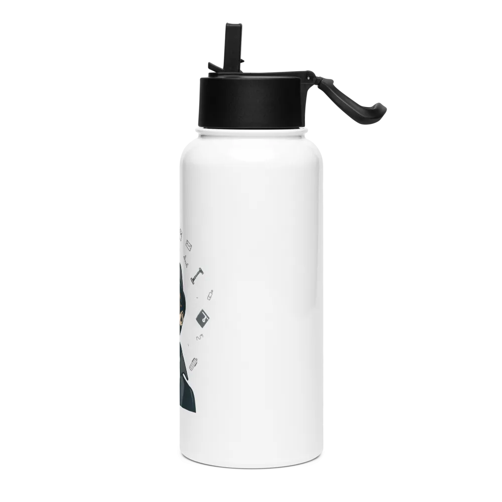 Detective-Themed Stainless Steel Water Bottle