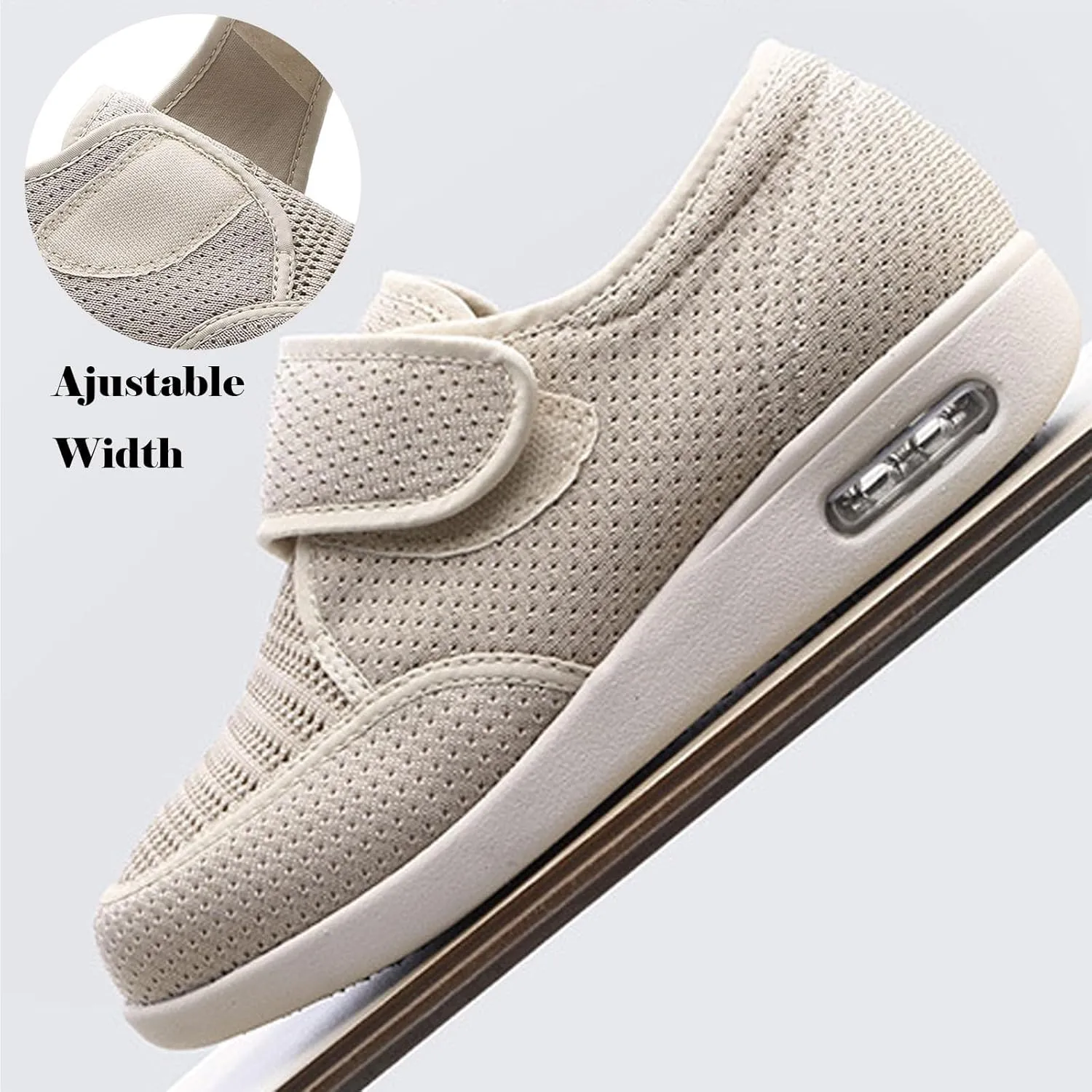 Diabetic Shoes for Women,Adjustable Lightweight Non-Slip Orthopedic Walking Shoes for Elderly Hammertoe Arthritis Swollen Feet