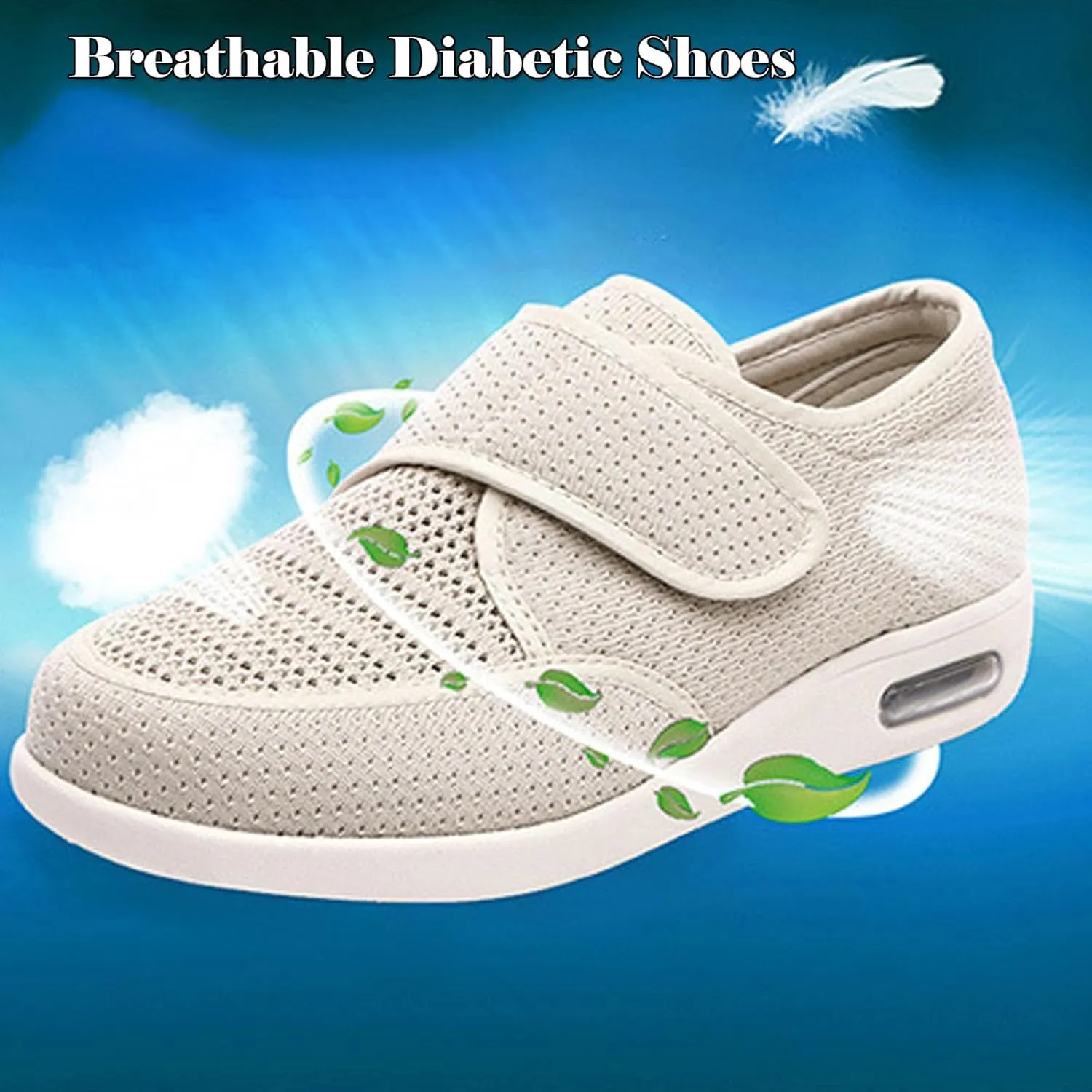 Diabetic Shoes for Women,Adjustable Lightweight Non-Slip Orthopedic Walking Shoes for Elderly Hammertoe Arthritis Swollen Feet