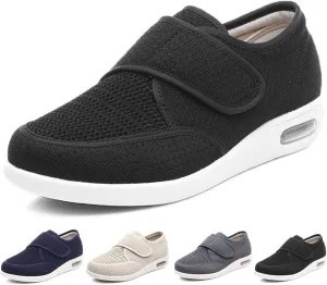 Diabetic Shoes for Women,Adjustable Lightweight Non-Slip Orthopedic Walking Shoes for Elderly Hammertoe Arthritis Swollen Feet