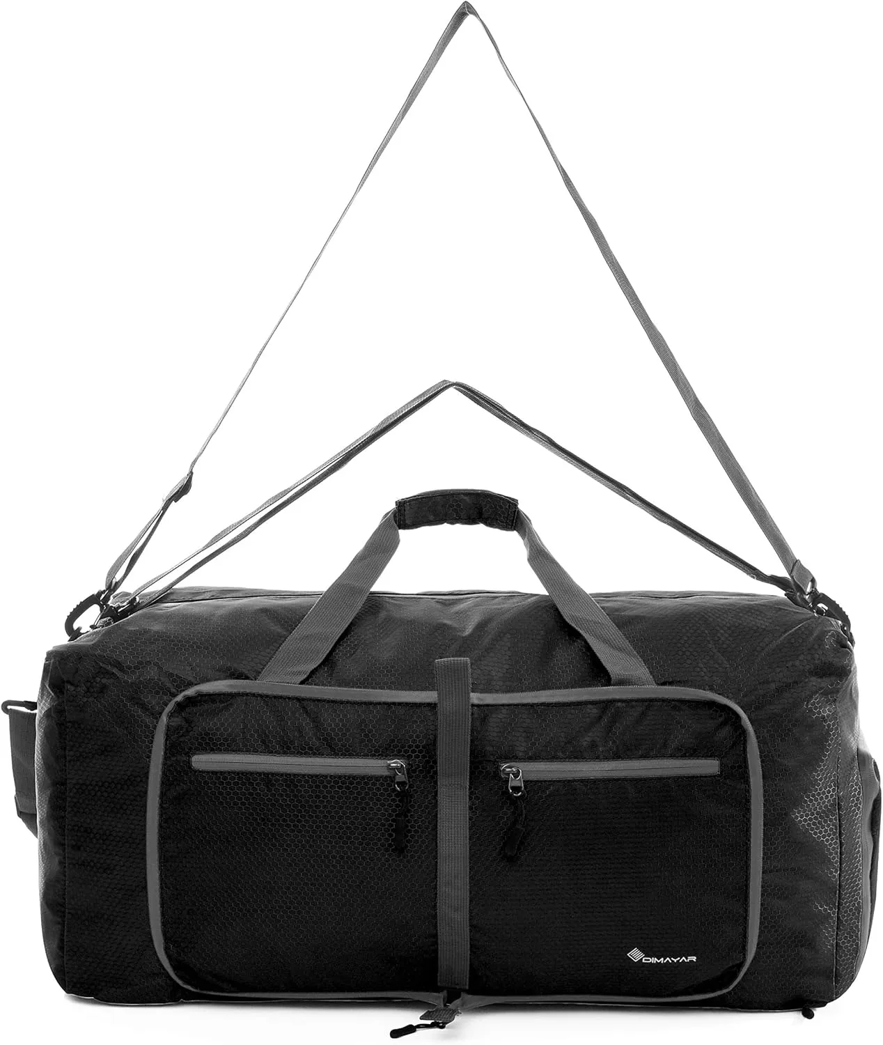 Dimayar Travel Duffle Bag for Men Women - Foldable Duffel Bag with Shoes Compartment - Overnight Bags Waterproof & Tear Resistant(65L,Black)