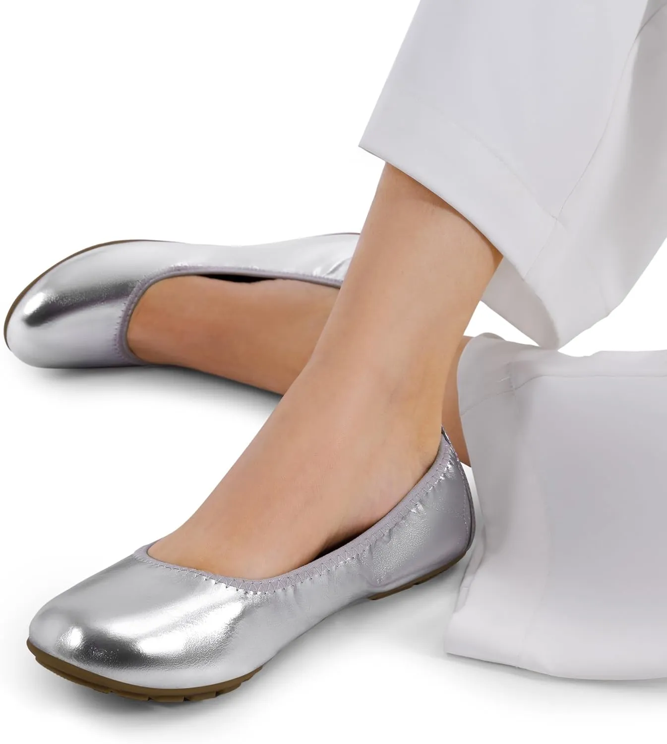 DREAM PAIRS Women’s Ballet Flats Foldable Round Toe Dressy Comfortable Slip On Dress Shoes