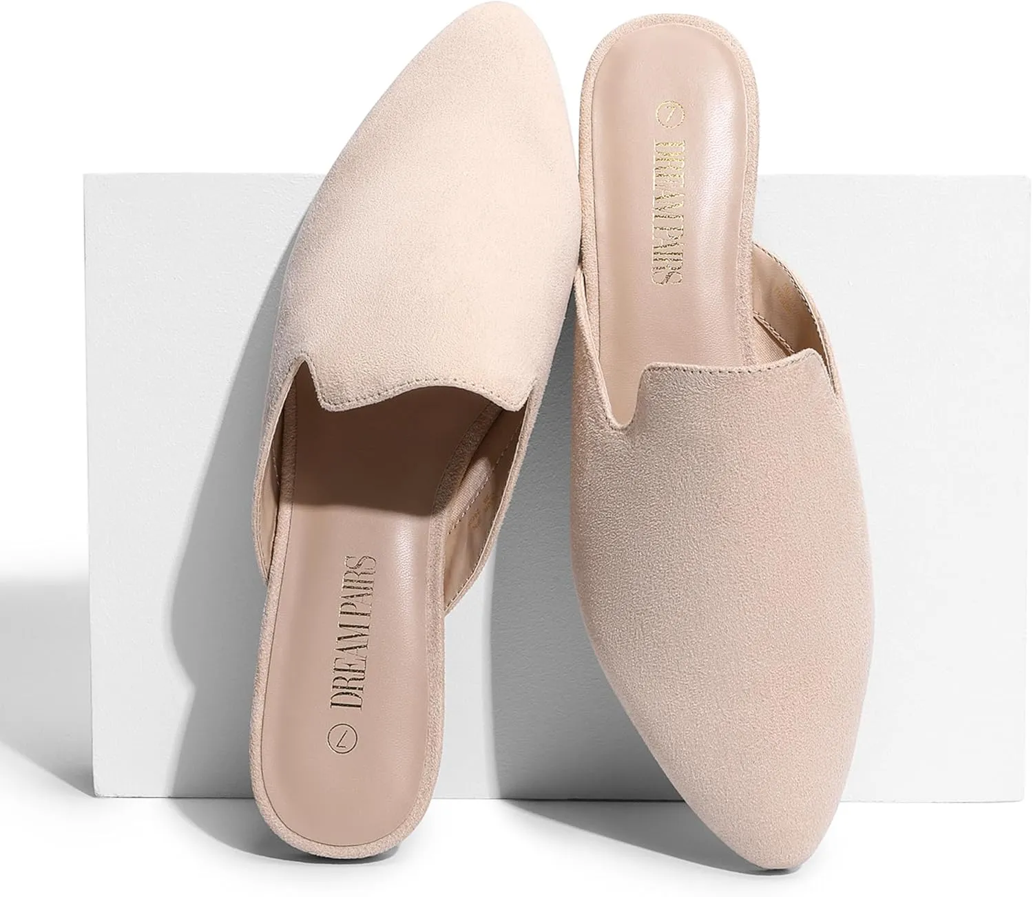 DREAM PAIRS Women's Flat Mules Pointed Toe Backless Loafer Shoes