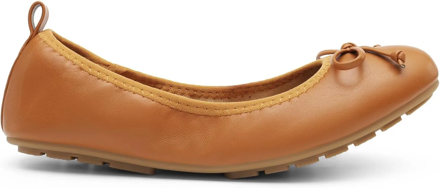 DREAM PAIRS Women's Flats, Foldable Ballet Flats for Women, Bowknot Round Toe Comfort Light Weight Slip-On Dress Shoes