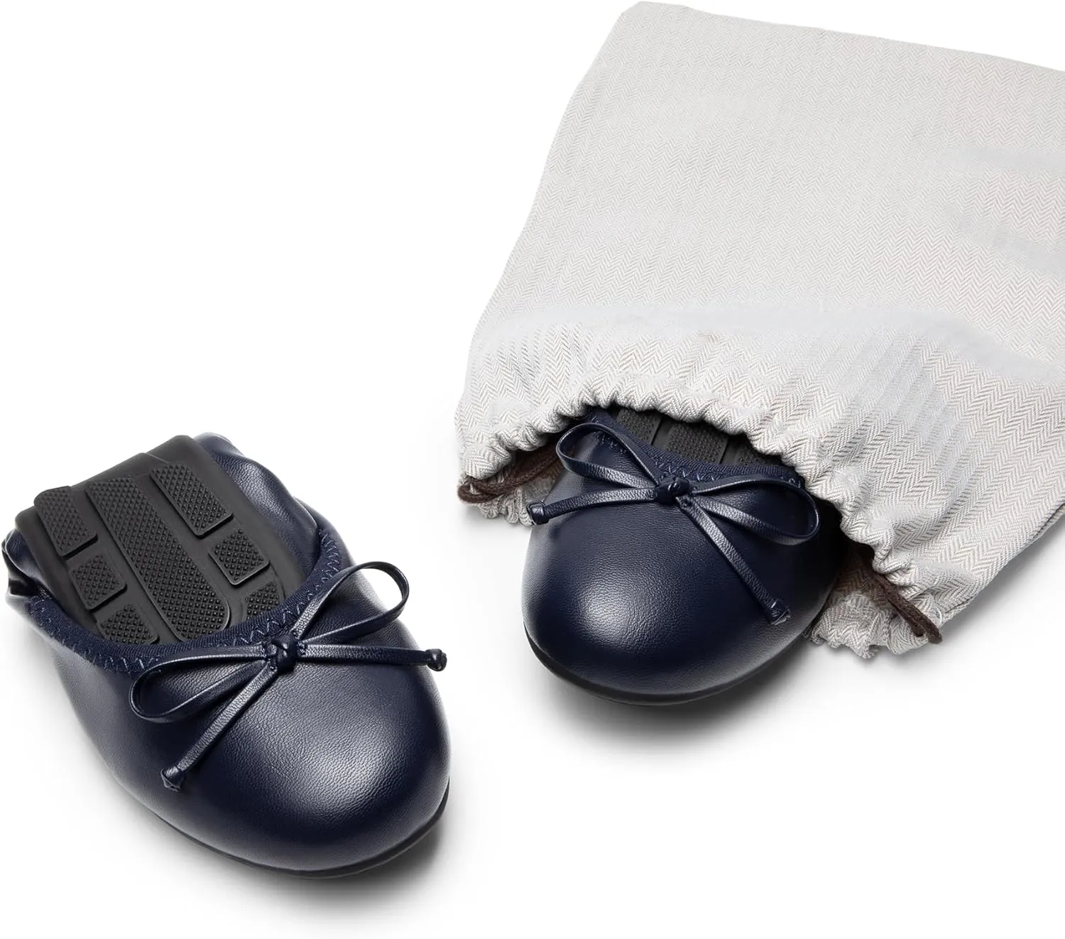 DREAM PAIRS Women's Flats, Foldable Ballet Flats for Women, Bowknot Round Toe Comfort Light Weight Slip-On Dress Shoes