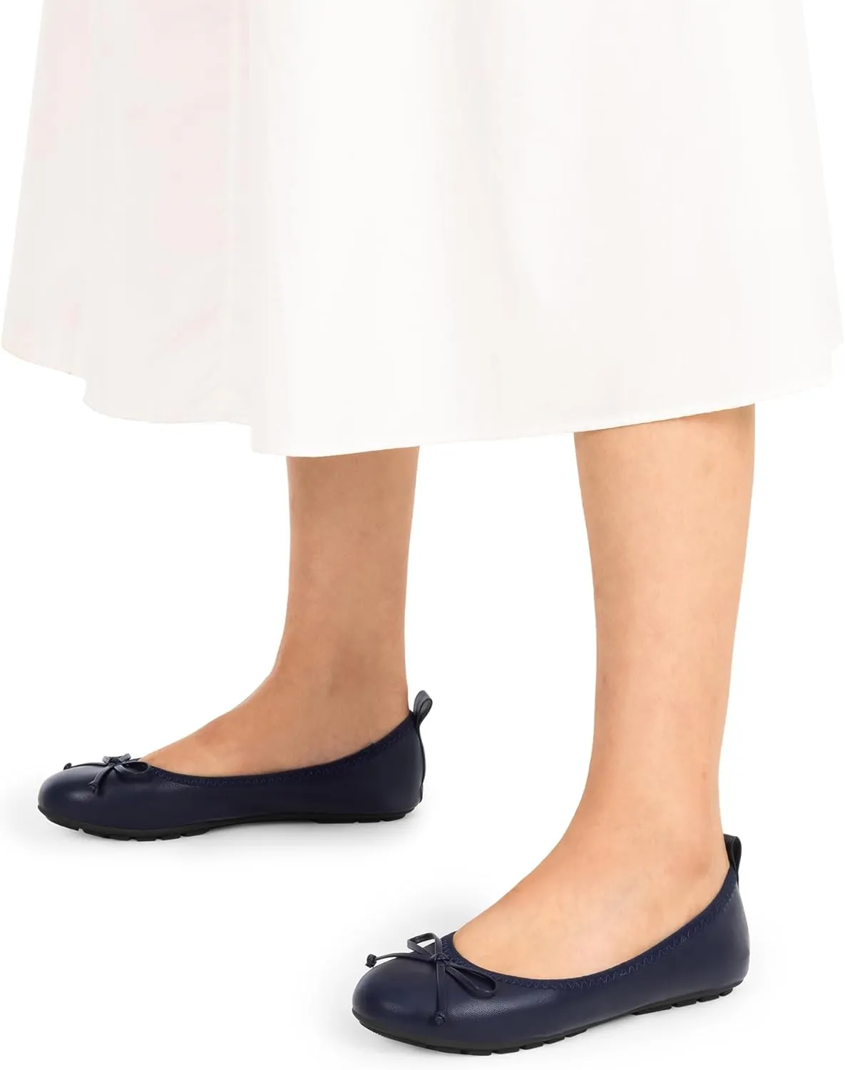 DREAM PAIRS Women's Flats, Foldable Ballet Flats for Women, Bowknot Round Toe Comfort Light Weight Slip-On Dress Shoes