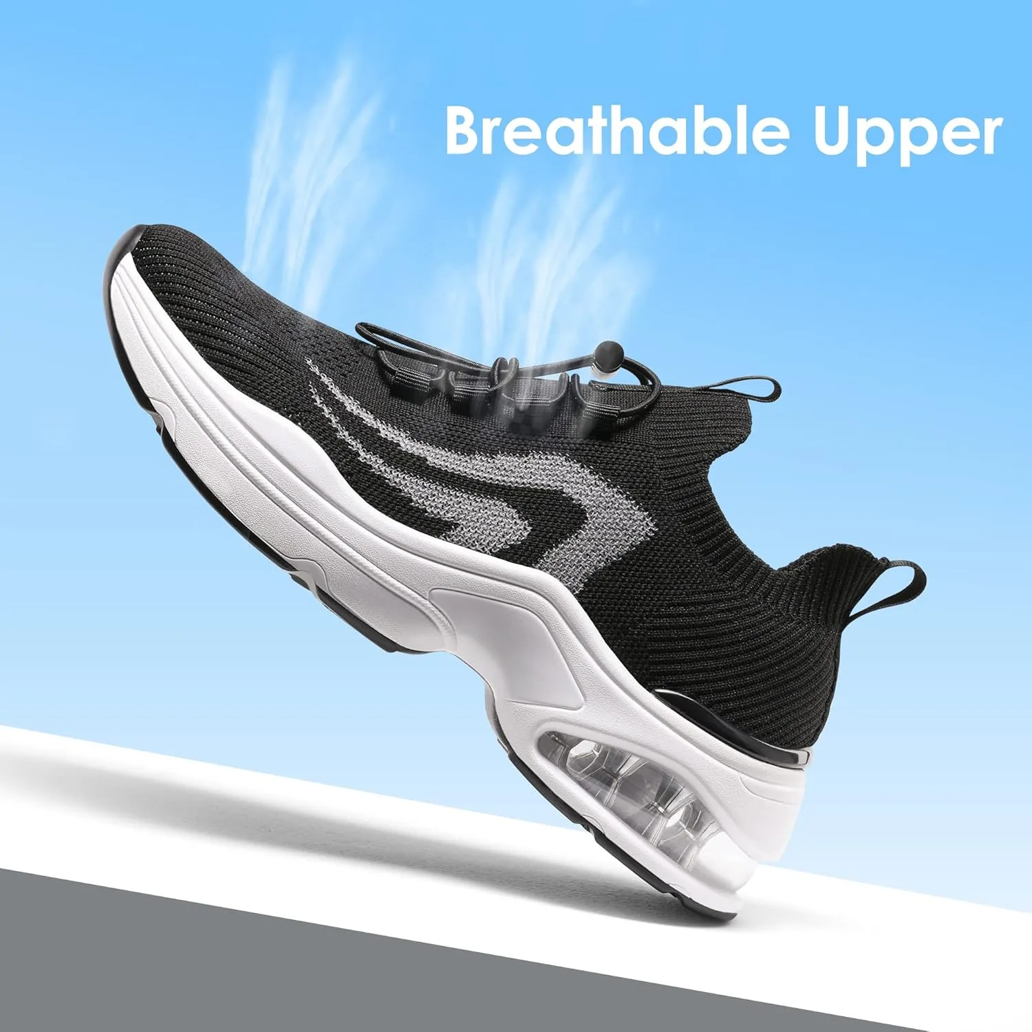 DREAM PAIRS Women's Slip On Walking Sneakers, Air Cushion Tennis Shoes, Slip Resistant Athletic Footwear for Nurse, Casual, Gym Workout