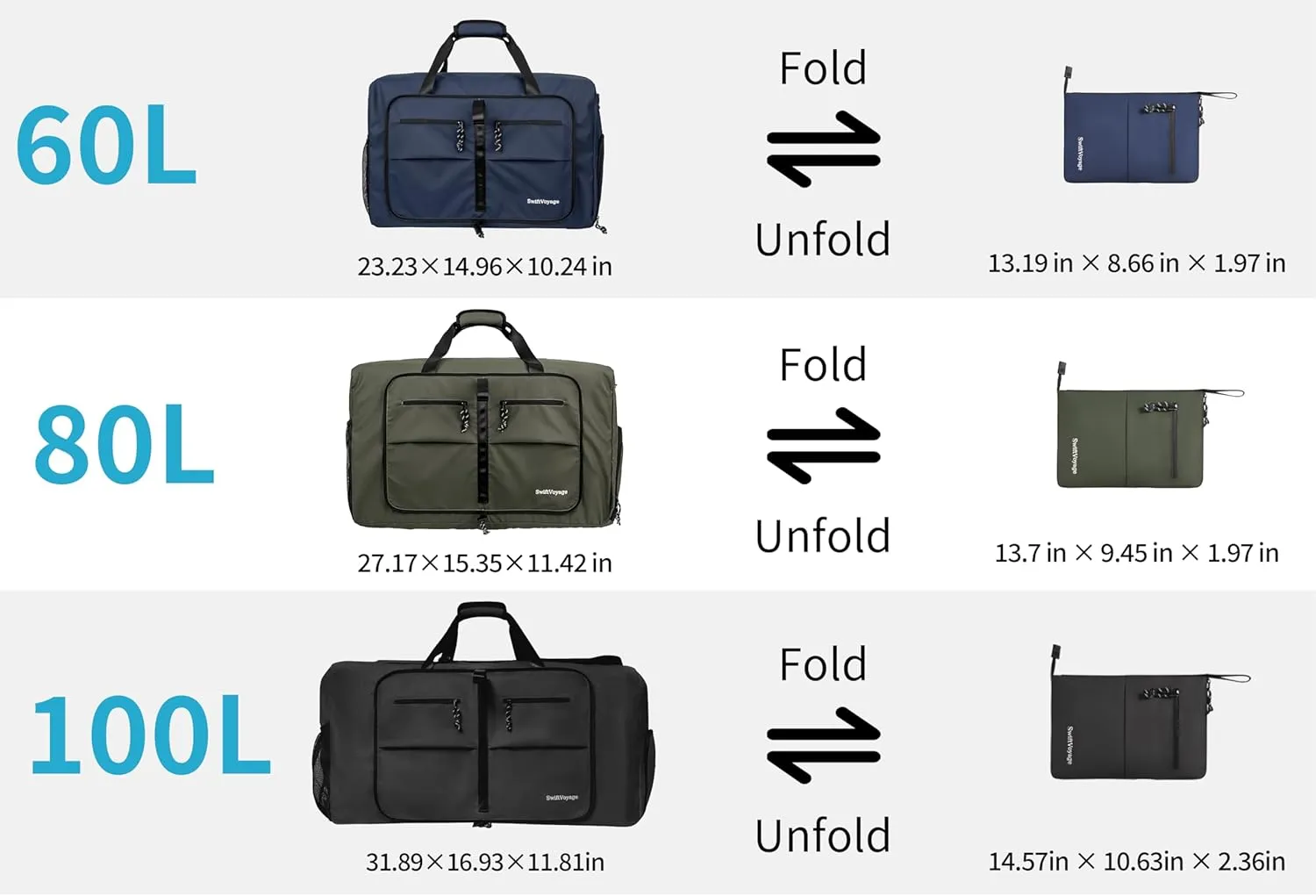 Duffle Bag Foldie Travel Bag Expandable Duffle Bag for Travel Duffle Bag for Men Travel Duffel Bags Mens Travel Bag Canvas Foldable Heavy Duty Large Sports Camping Extra Large Foldable Luggage Bag 100