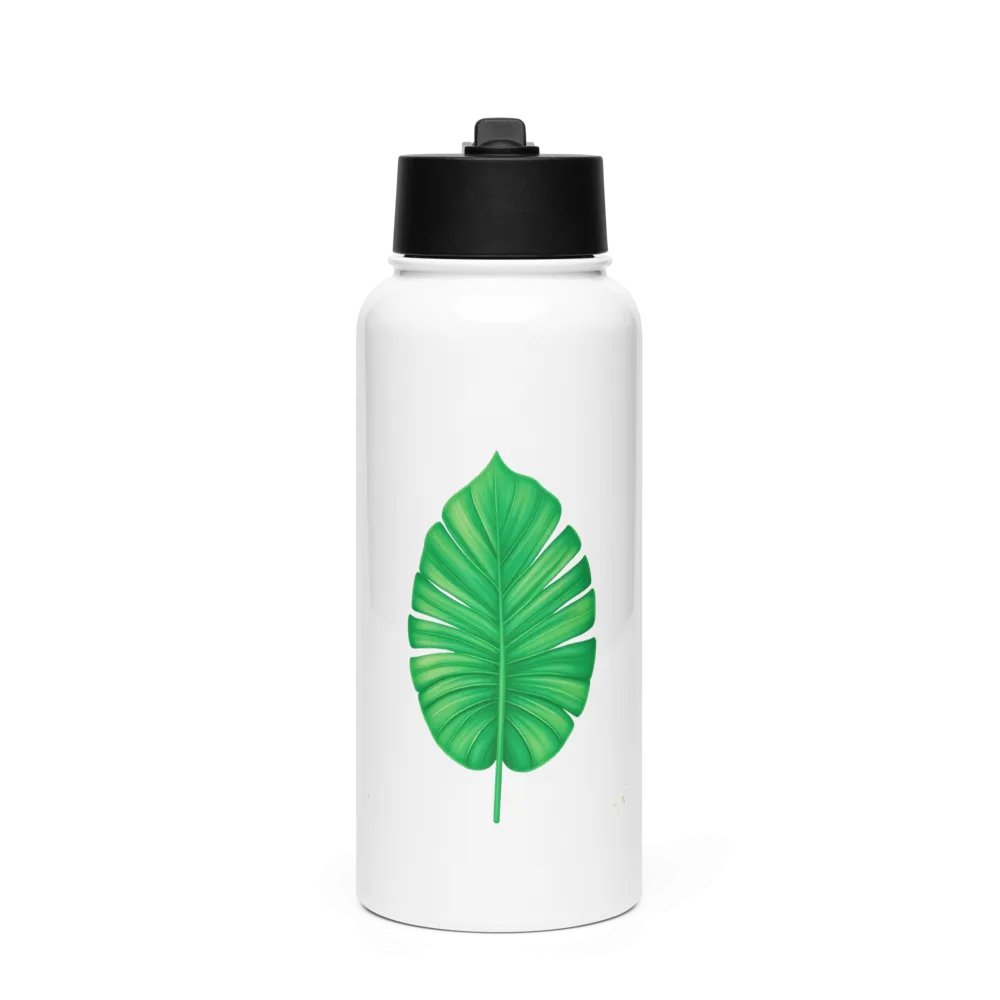 Eco-Friendly Stainless Steel Water Bottle with Leaf Design