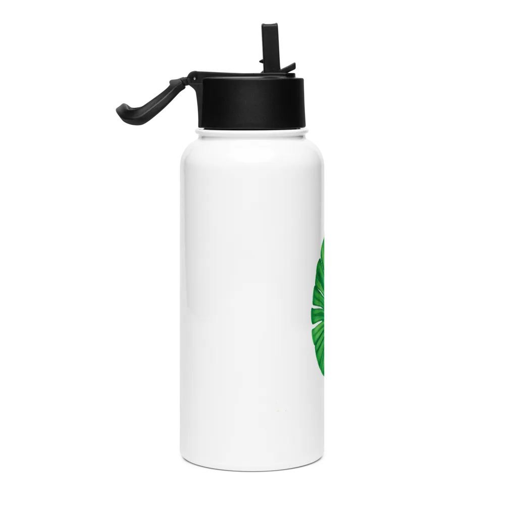 Eco-Friendly Stainless Steel Water Bottle with Leaf Design