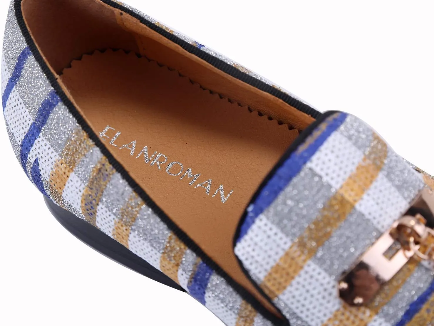 ELANROMAN Men's Loafers Tassel Luxury Penny Slip-On Leather Party Shoes