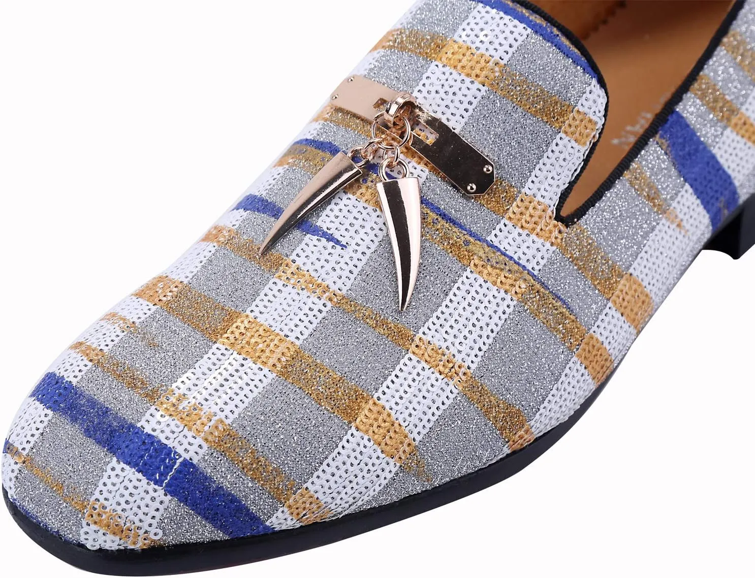 ELANROMAN Men's Loafers Tassel Luxury Penny Slip-On Leather Party Shoes