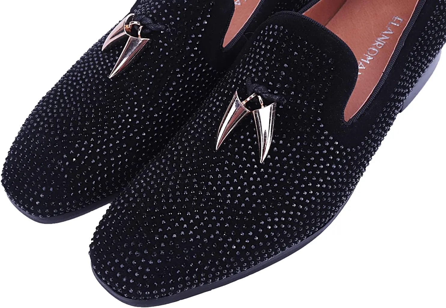 ELANROMAN Men's Loafers Tassel Luxury Penny Slip-On Leather Party Shoes